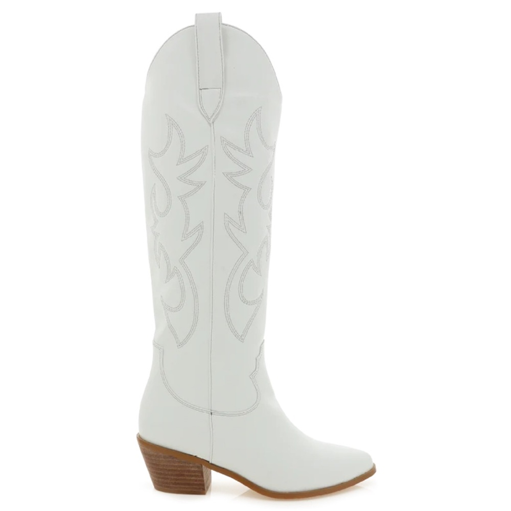 White below knee cow boy boot!